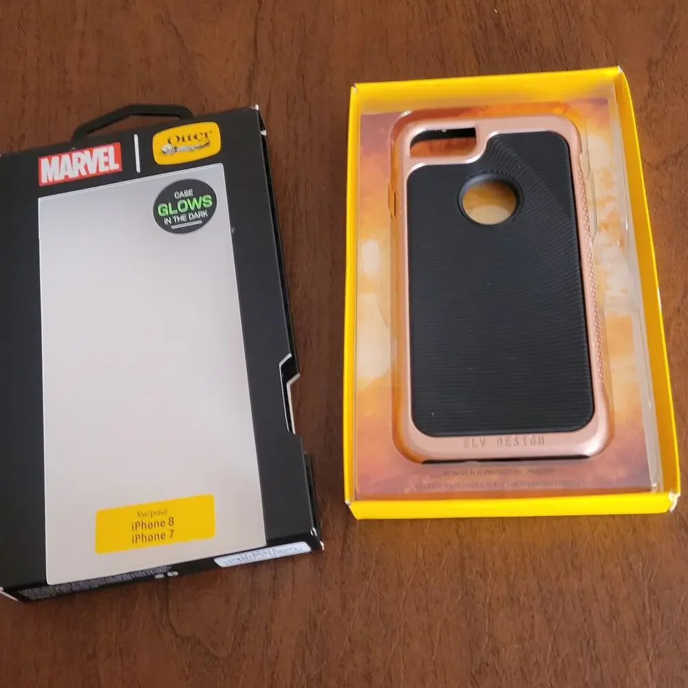 New Outterbox Marvel Series Protection NIB Pink Gold Case for iPhone 7 or 8